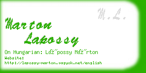 marton lapossy business card